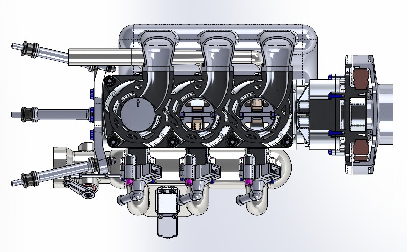 UAV Engine无人机3缸101cc 2冲程发动机